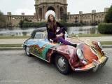 Janis Joplin on her Psychedelic Porsche, 1968 by JIM MARSHALL