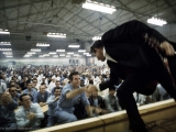 Johnny Cash on stage at Folsom Prison, CA, 1968 by JIM MARSHALL